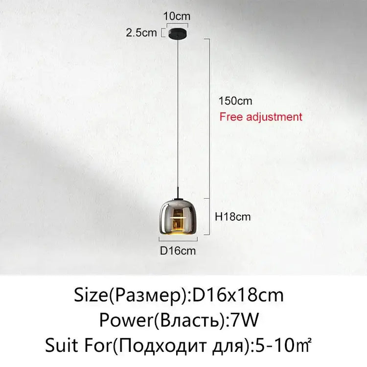 Nordic Glass LED Pendant Lamp – Modern Luxury Hanging Light