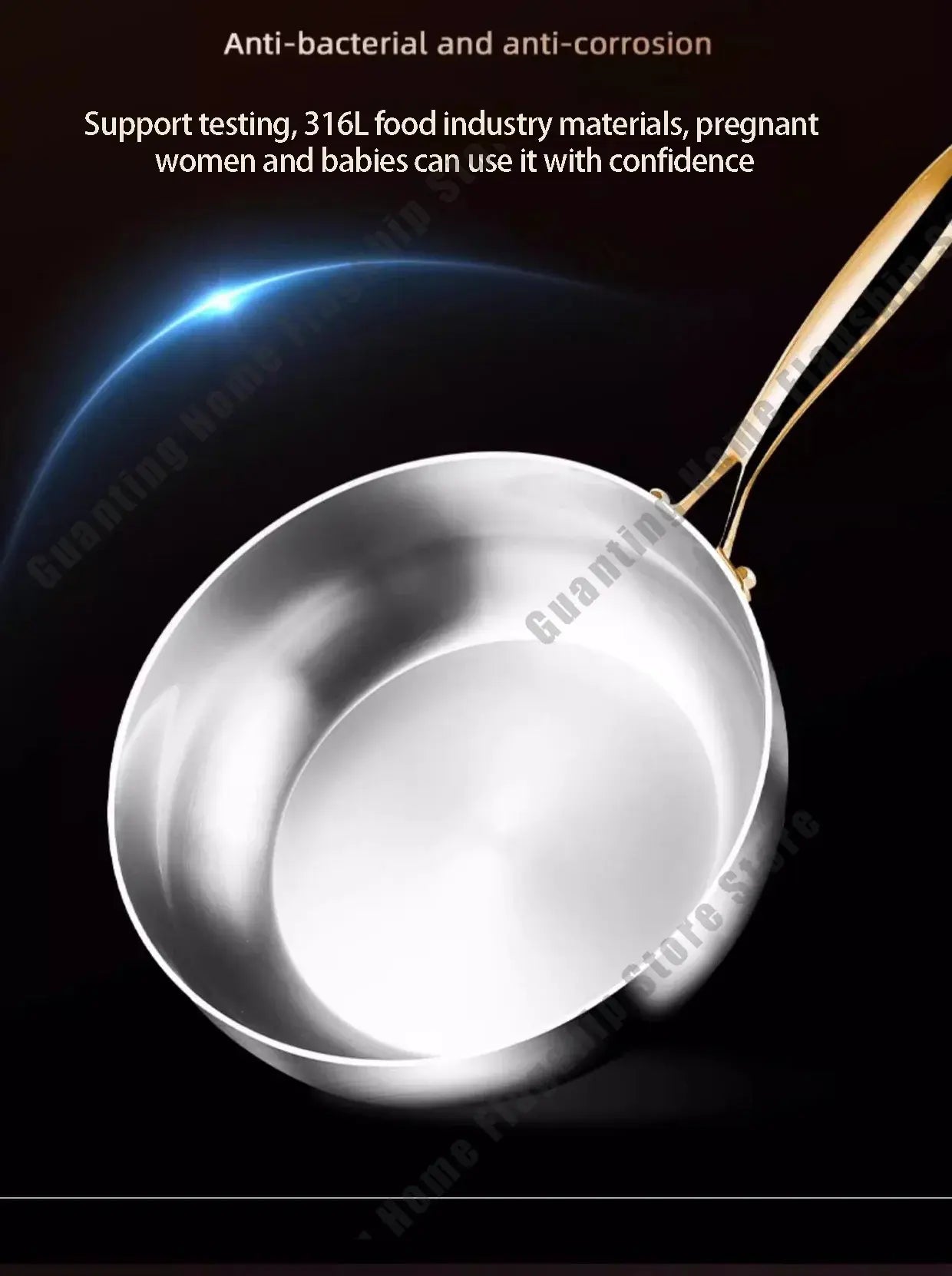 316 Stainless Steel Frying Pan Deepened Wok Non-Stick Skillets Steak Gas Stove Induction Cooker Universal Pan Kitchen Cookware Jonine&