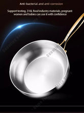 316 Stainless Steel Frying Pan Deepened Wok Non-Stick Skillets Steak Gas Stove Induction Cooker Universal Pan Kitchen Cookware Jonine&