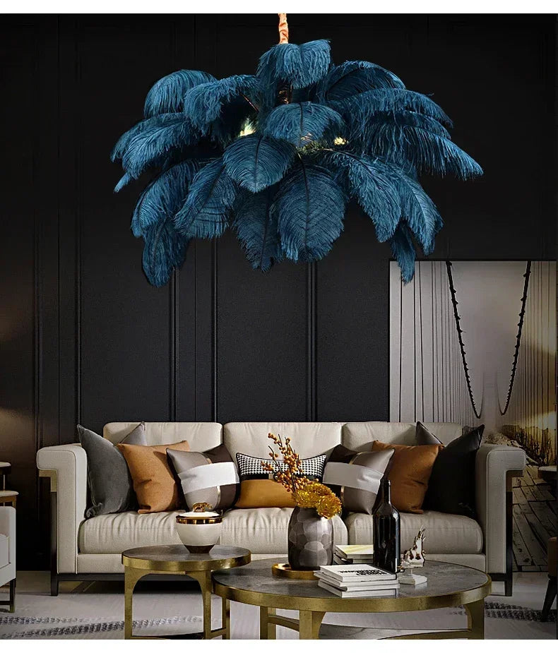 Soft Power — Nordic Ostrich Feather Chandelier for Bedroom &amp; Living Room
