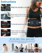 Abdominal Toning Belt Muscle Toner EMS Muscle Stimulator Abs Trainer Recharge Body Massager Weight Loss Fitness Equipment Unisex Jonine’s Corner