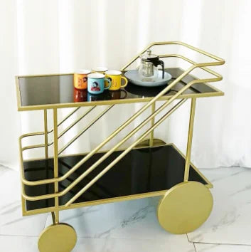 Iron Art Rolling Bar & Serving Cart