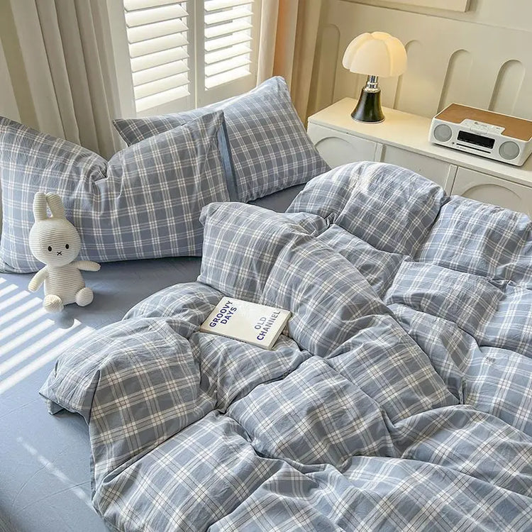 Classic Duvet Cover Set with Pillowcases Flat Sheet Nordic Style No Comforter 2025 New Bedding Kit Double Twin Size Bed Linens Jonine&