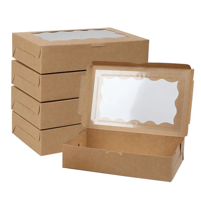 Kraft Paper Gift Boxes with Window — Set of 5, 10, or 20