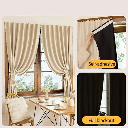 Self-Adhesive No-Drill Blackout Curtains