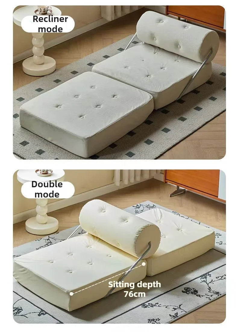 Foldable Nordic Sofa Bed — 1-Person Lazy Sofa for Bedroom & Living Room