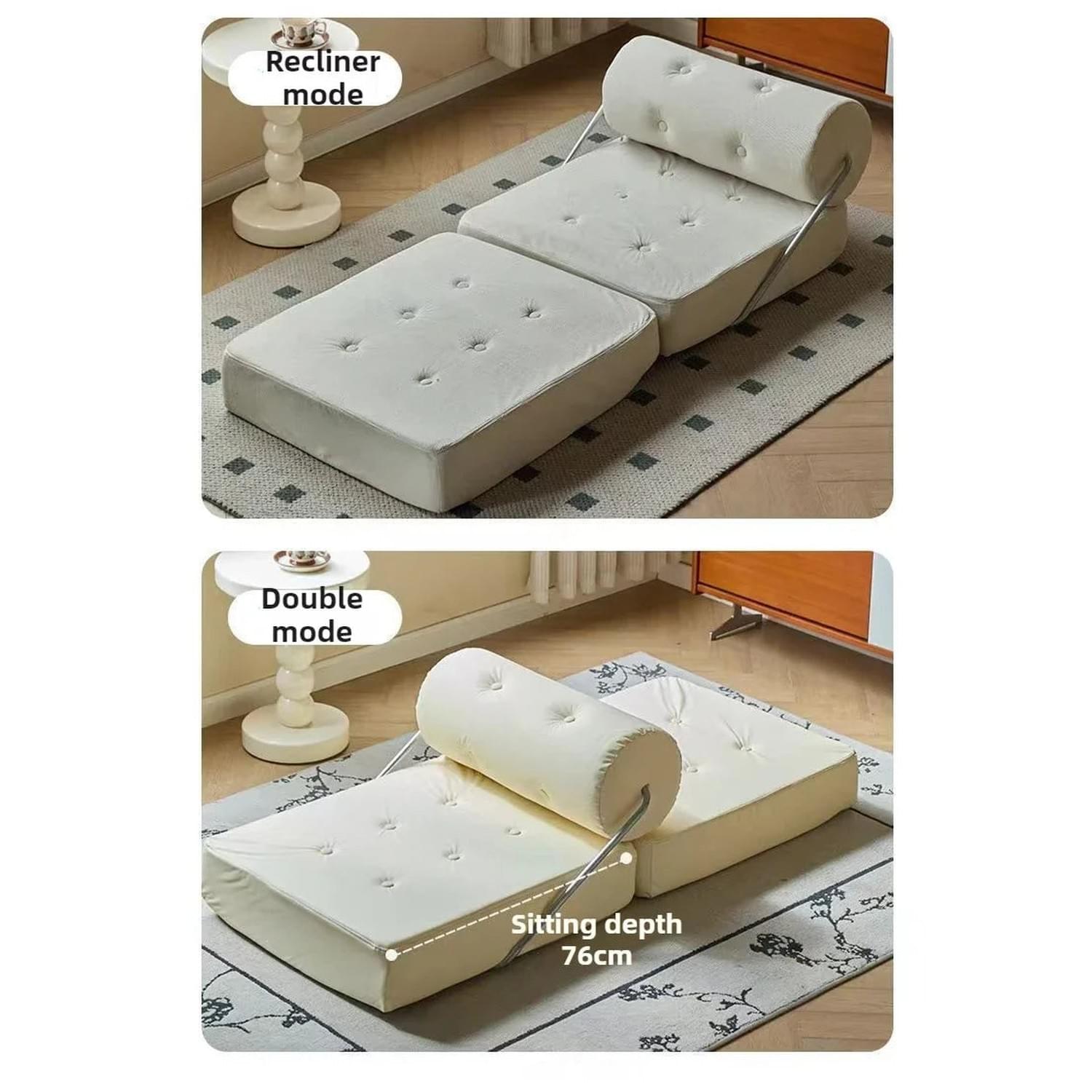 Foldable Nordic Sofa Bed — 1-Person Lazy Sofa for Bedroom &amp; Living Room