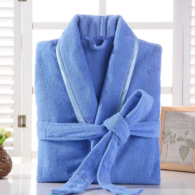 Wrapped in Warmth — 100% Cotton Terry Bathrobe for Women