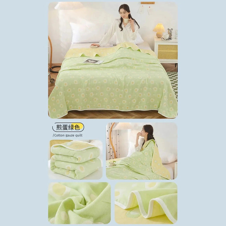 Cool Breathability Summer Quilt Multi-functional Cotton Gauze Fabric Towel Blanket Thin Breathable Duvet Skin-friendly Comforter Jonine’s Corner
