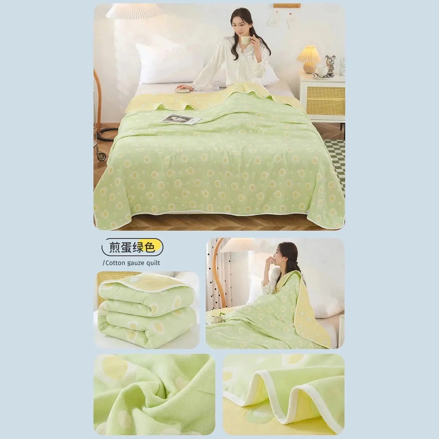 Cool Breathability Summer Quilt Multi-functional Cotton Gauze Fabric Towel Blanket Thin Breathable Duvet Skin-friendly Comforter Jonine’s Corner