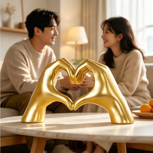 Heart Hand Love Sculpture — Nordic Luxury Desktop Decor