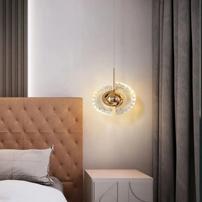 Modern Rose Gold LED Pendant Light — Bedroom & Living Room Chandelier