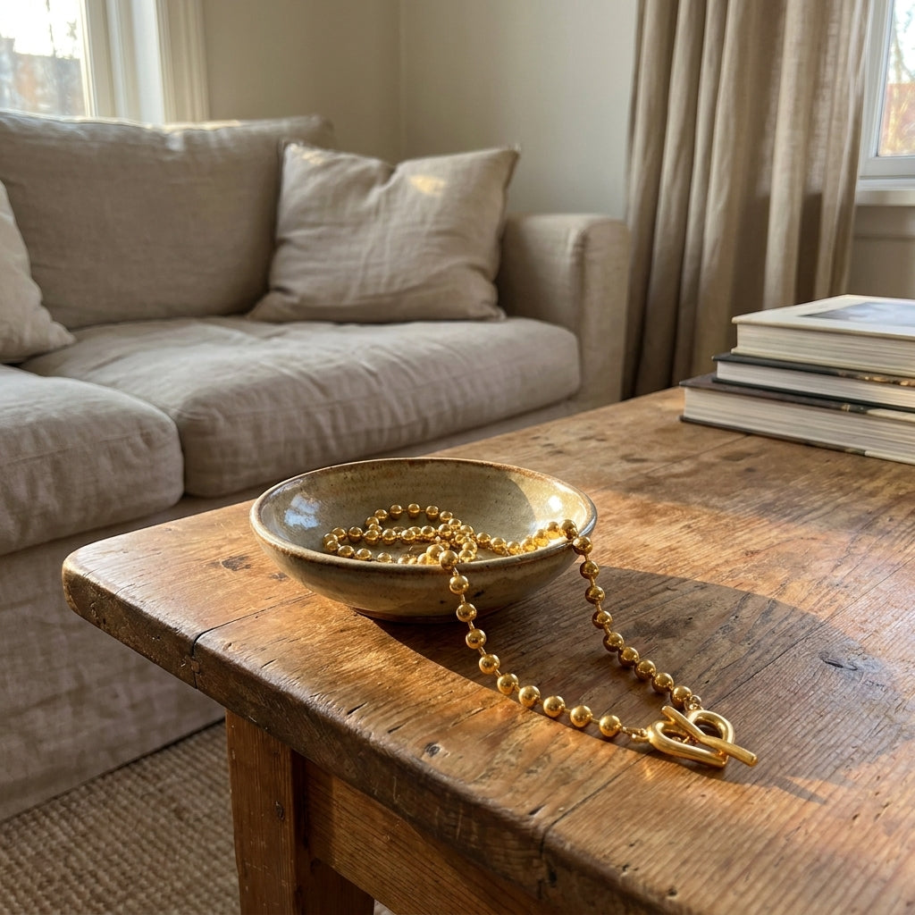 Stainless Steel Vintage Textured Delicate Necklace | Use the selected product image as the exact product identity and material reference, not as a composition to copy.