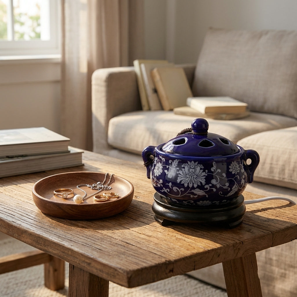 The Ritual Burner — Electric Ceramic Incense &amp; Essential Oil Warmer with Timer | The Ritual Burner - Electric Ceramic Incense