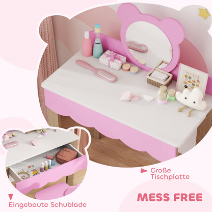 AIYAPLAY children's dressing table set dressing table with stool mirror cosmetics table
