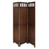 3-Panel Wooden Folding Room Divider Screen in Walnut Finish FastFurnishings