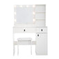 Vanity Desk with Lighted Mirror & Drawers — Adjustable Brightness Bedroom Vanity