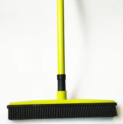 Pet Hair Removal Broom & Mop — Rubber Bristle Floor Cleaner for Dog & Cat Hair