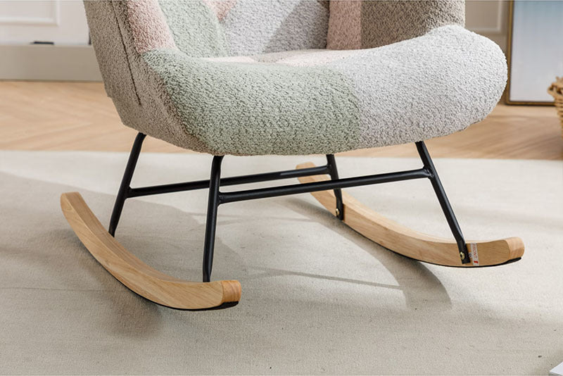 Modern Patchwork Rocking Chair  Macaron Edition
