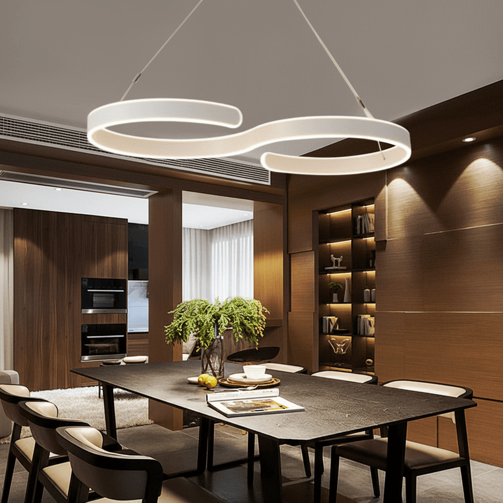 Contemporary Acrylic LED Swirl Shaped Light Fixture