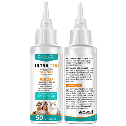Pet Ear Cleaner Solution 50ml — Gentle Ear Care for Dogs & Cats