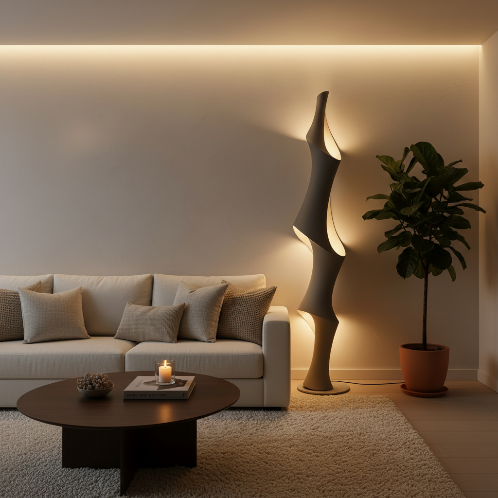 The Statement Corner — Art Deco Sculptural LED Floor Lamp