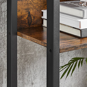 VASAGLE Bookshelf, 14 Shelves, Metal Rack for living room Study office Industrial Design