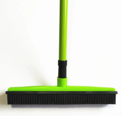 Pet Hair Removal Broom & Mop — Rubber Bristle Floor Cleaner for Dog & Cat Hair