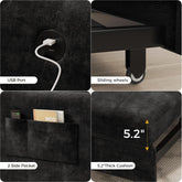 Black Upholstered Sleeper Chair Pull Out Bed For Small Rooms-4