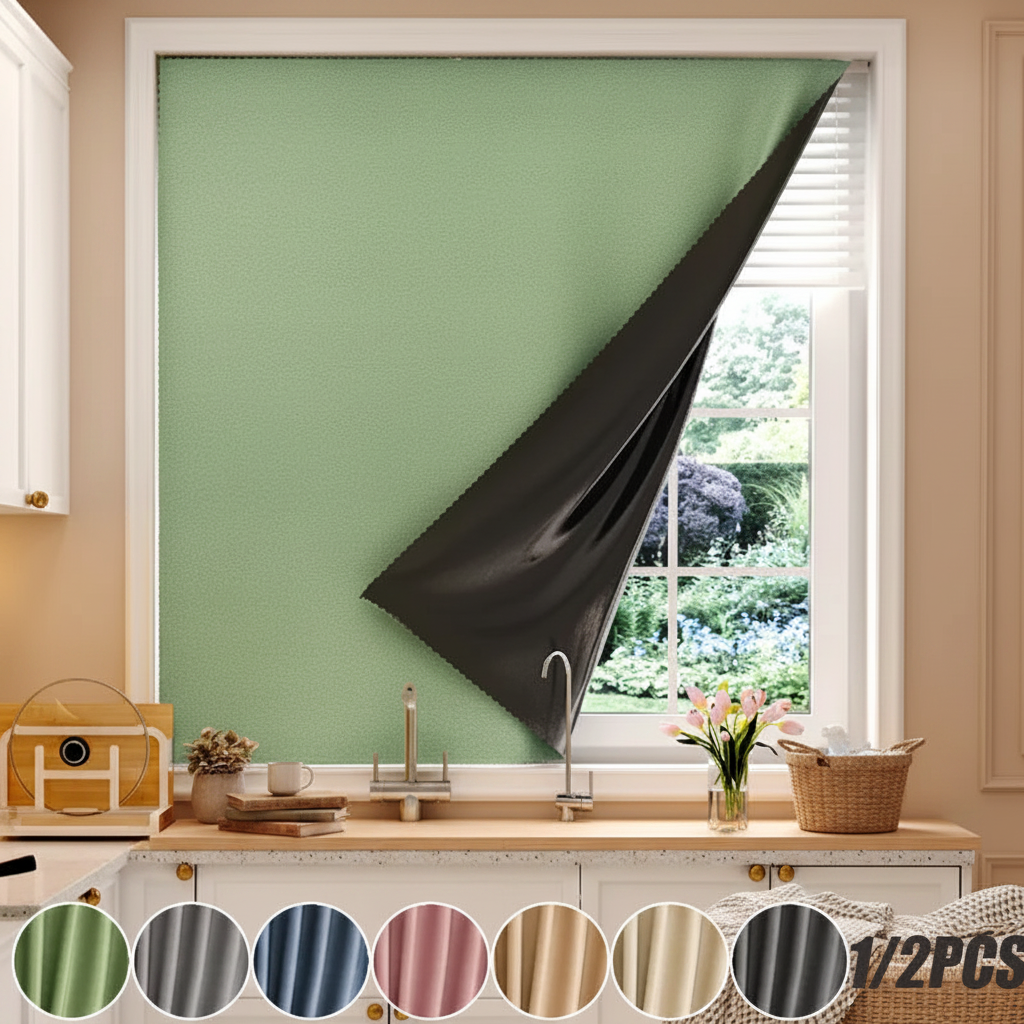Self-Adhesive No-Drill Blackout Curtains