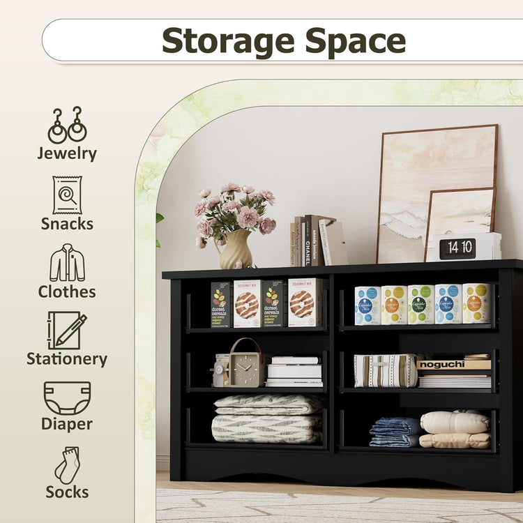 Black Premium Bedroom Dresser With Storage Drawers-3