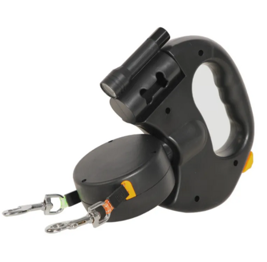 Auto Double Dog Leash — Retractable Dual Leash for Walking Two Dogs