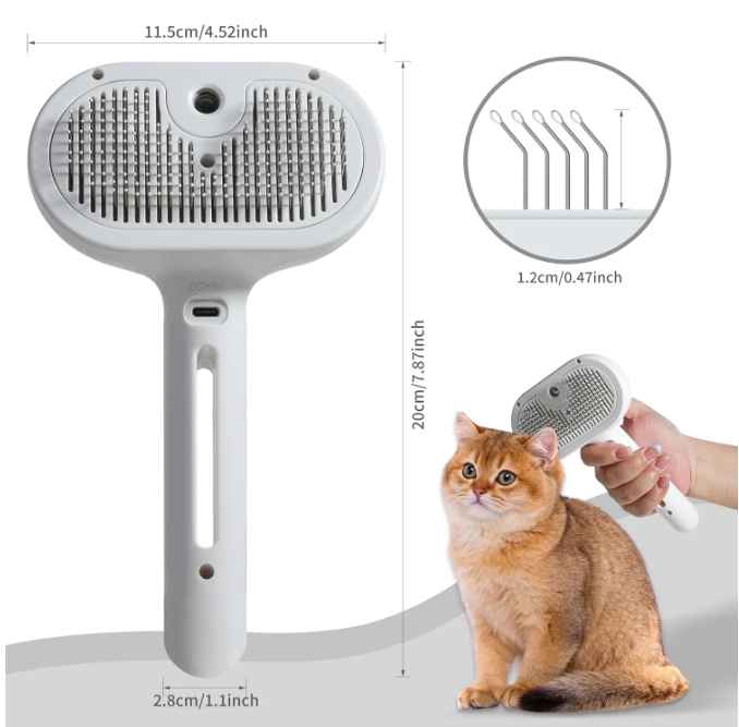Pet Hair Spray Brush — Detangling & Conditioning Grooming Brush for Dogs & Cats