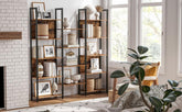 VASAGLE Industrial Bookcase - 14 Shelves Display Rack (Vintage Brown)