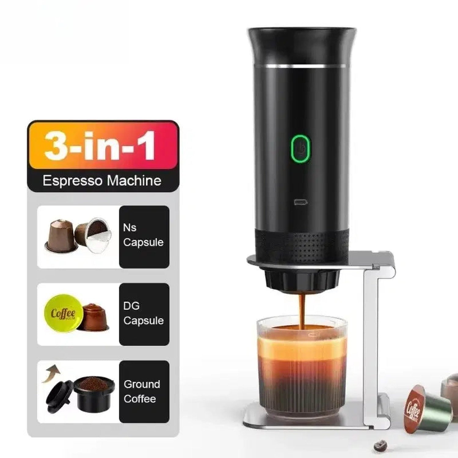 3-in-1 Portable Wireless Espresso Maker — Fresh Espresso Anywhere