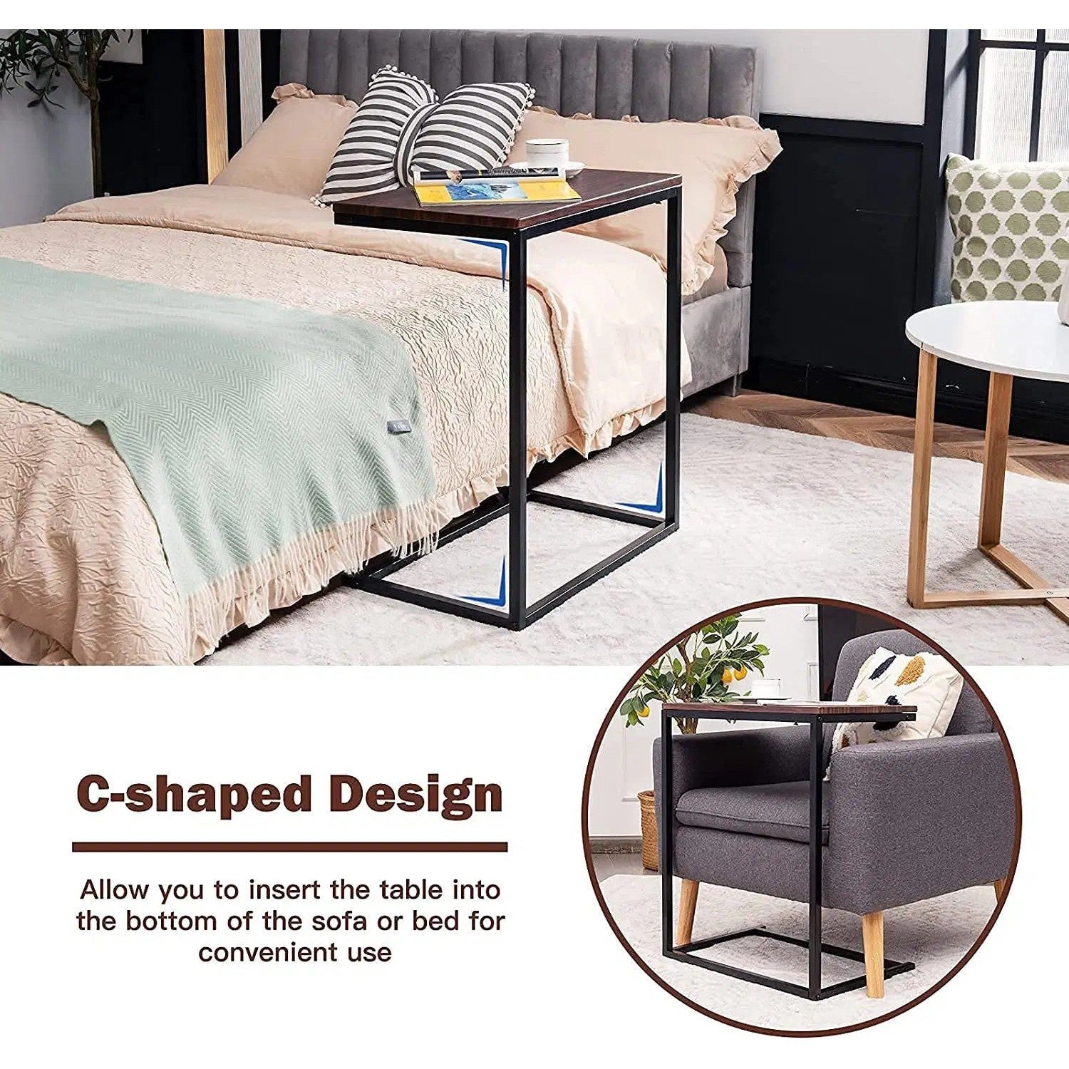 The Table That Fits Your Life — C-Shaped Sofa Side Table
