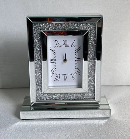 Pendulum Table Clock with Glass Decor for Fireplace