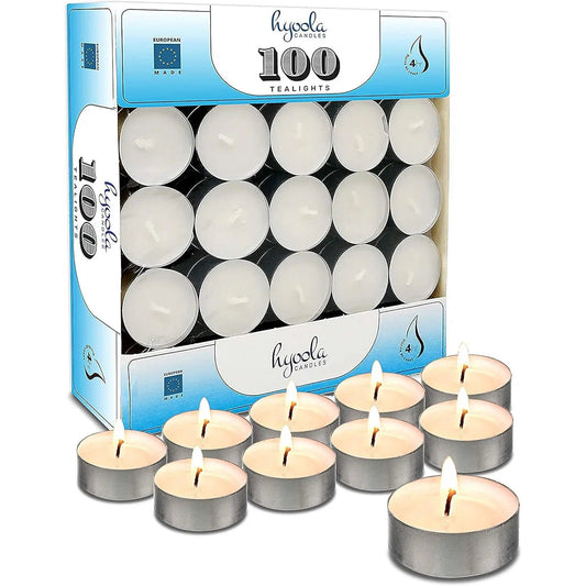 The Quiet Glow — Unscented Tea Light Candles, 100-Pack