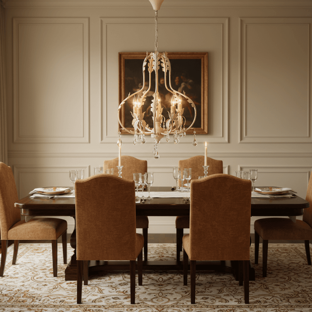Berkeley Antique Ivory Crystal Chandelier