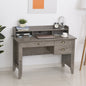 White computer desk with drawer storage hutch shelves and compact work surface
