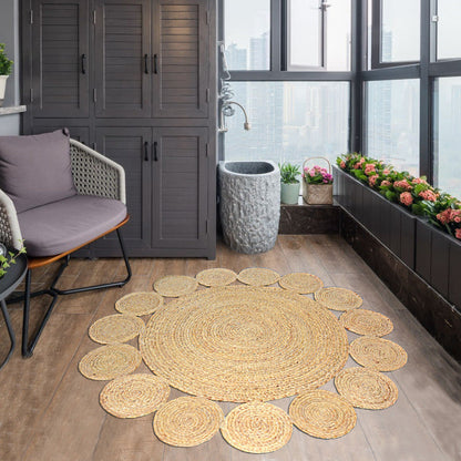 Natural Jute Area Rug for Living Room and Office