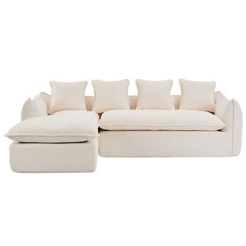 LuneluX_Home  Oversized 3-Seater L-Shape Sofa with Chaise