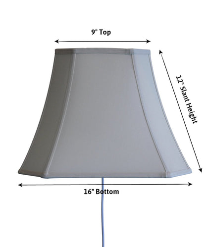 Eggshell floating shade wall light installed - classic plug-in sconce