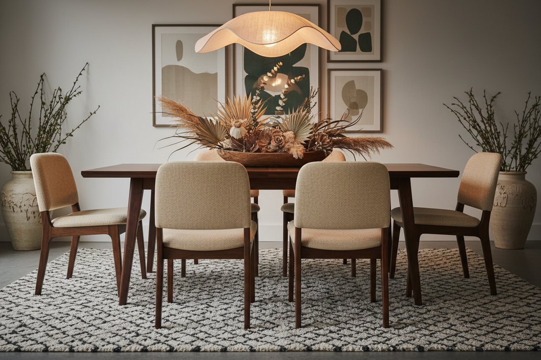 Dark Luxury Mid-Century Dining Table