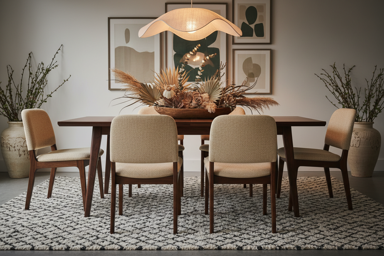 Dark Luxury Mid-Century Dining Table