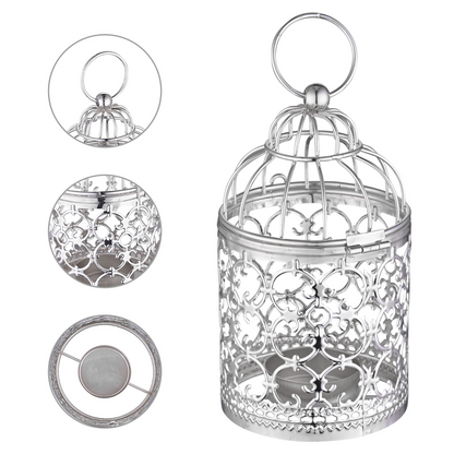 Birdcage candle lantern lifestyle - vintage rustic home and patio decor