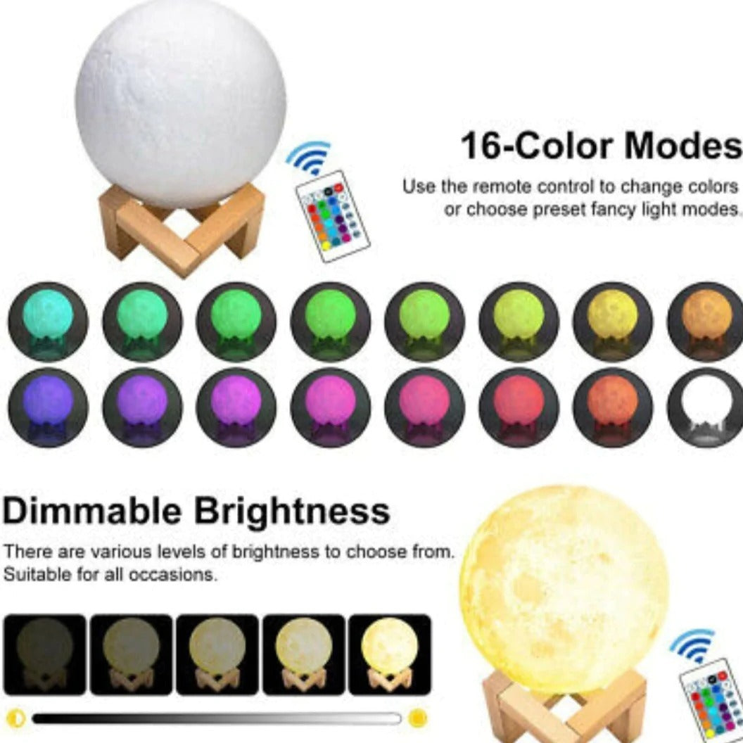 Rechargeable moon lamp detail - realistic lunar surface texture
