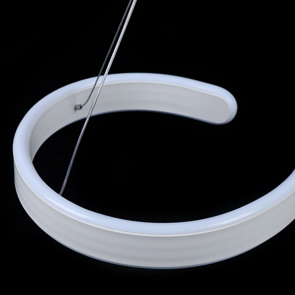 Contemporary acrylic swirl light fixture side view - LED ceiling lamp