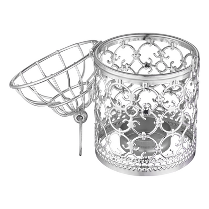 Vintage candlestick birdcage lantern - decorative metal tealight holder