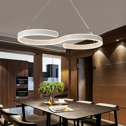 Contemporary acrylic LED swirl shaped ceiling light fixture - modern living room lighting